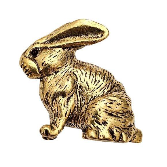MMA Metropolitan Museum of Art  Rabbit Hare Brooch Gold Tone Pin, Signed - Picture 1 of 9
